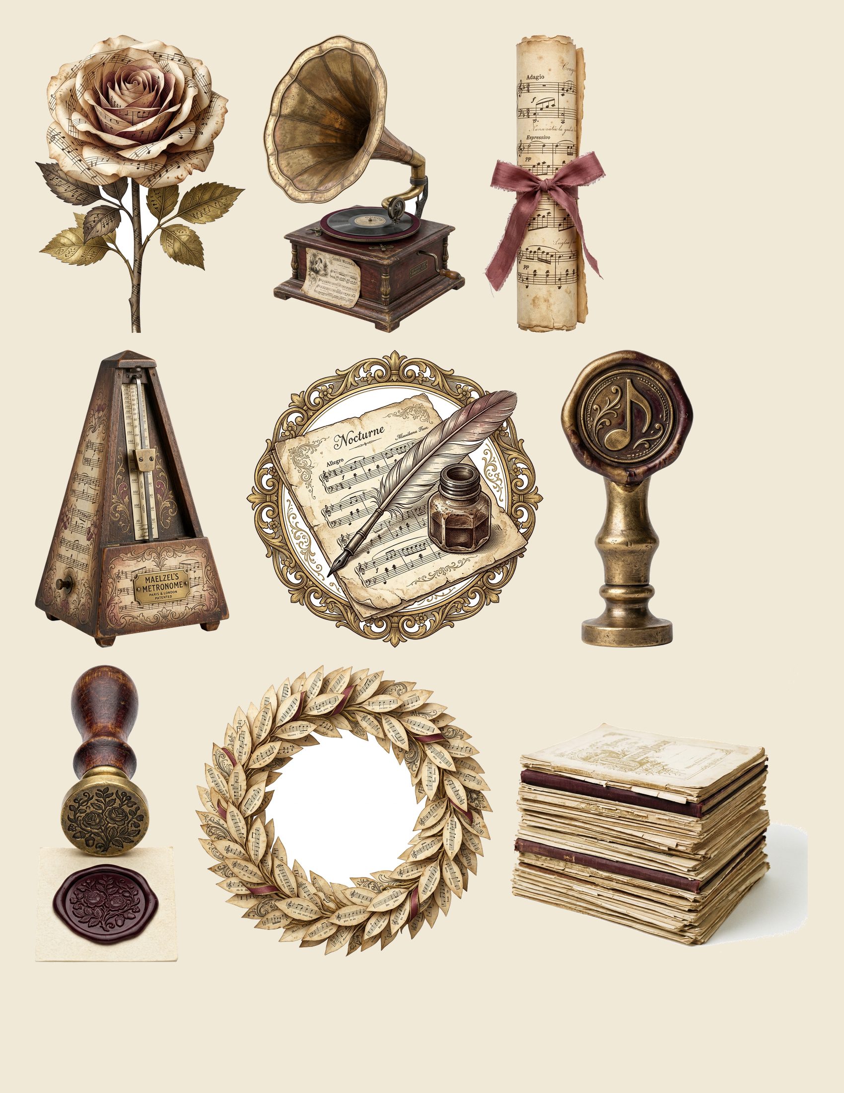Antique Melody Music Embellishments — preview