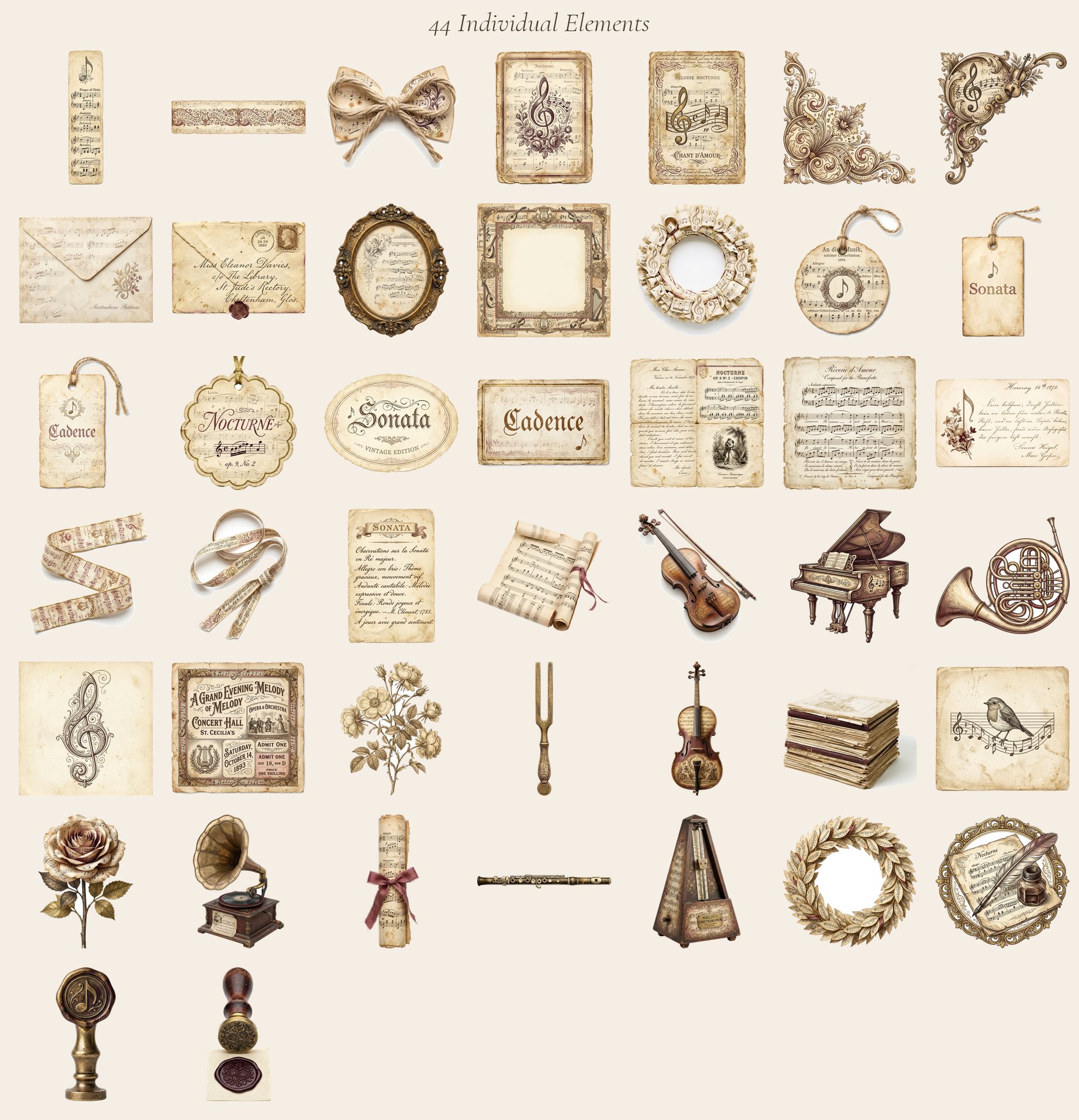 Antique Melody Music Embellishments — preview