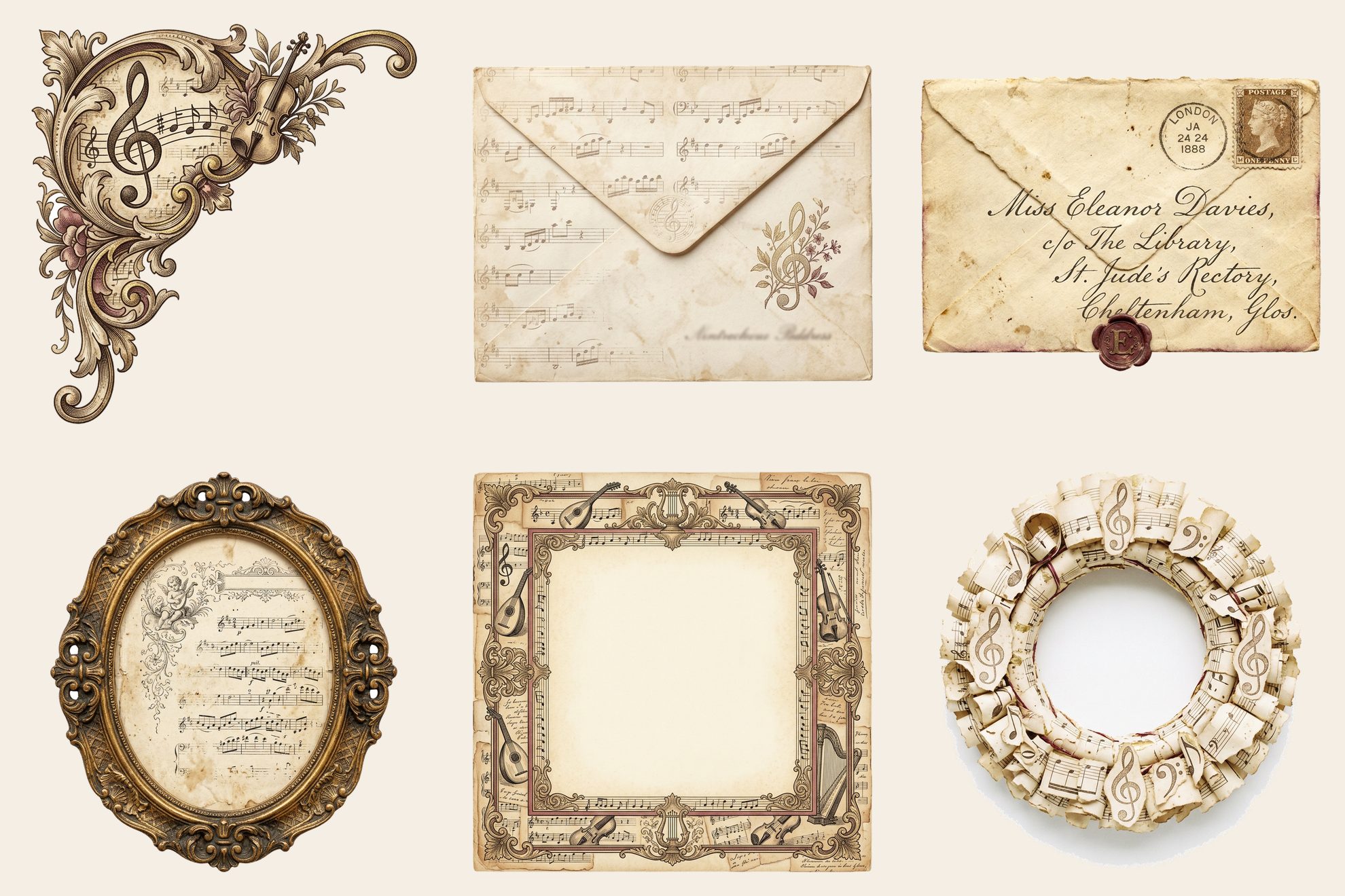Antique Melody Music Paper Pack — preview