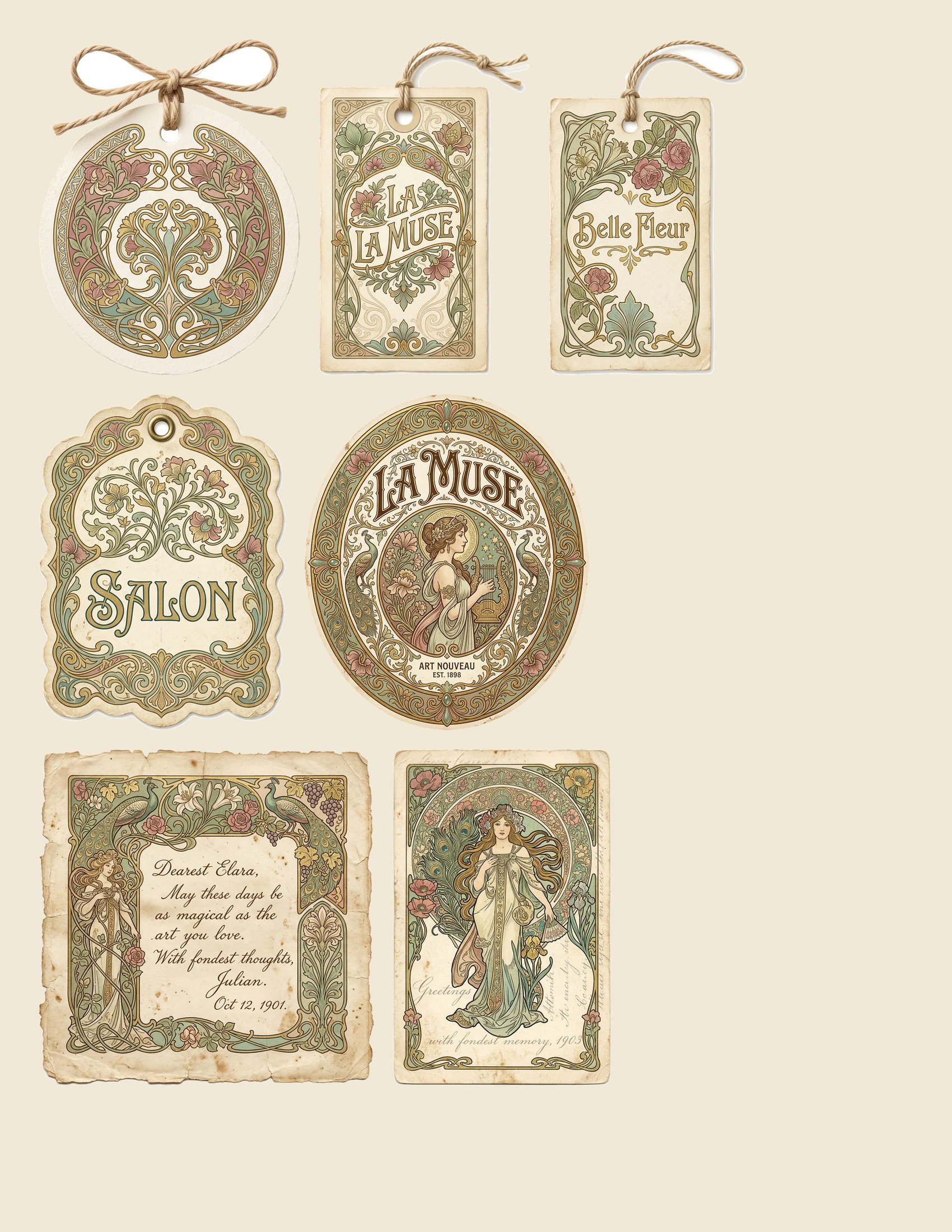Belle Epoque Art Nouveau Mini Junk Journal Kit — preview