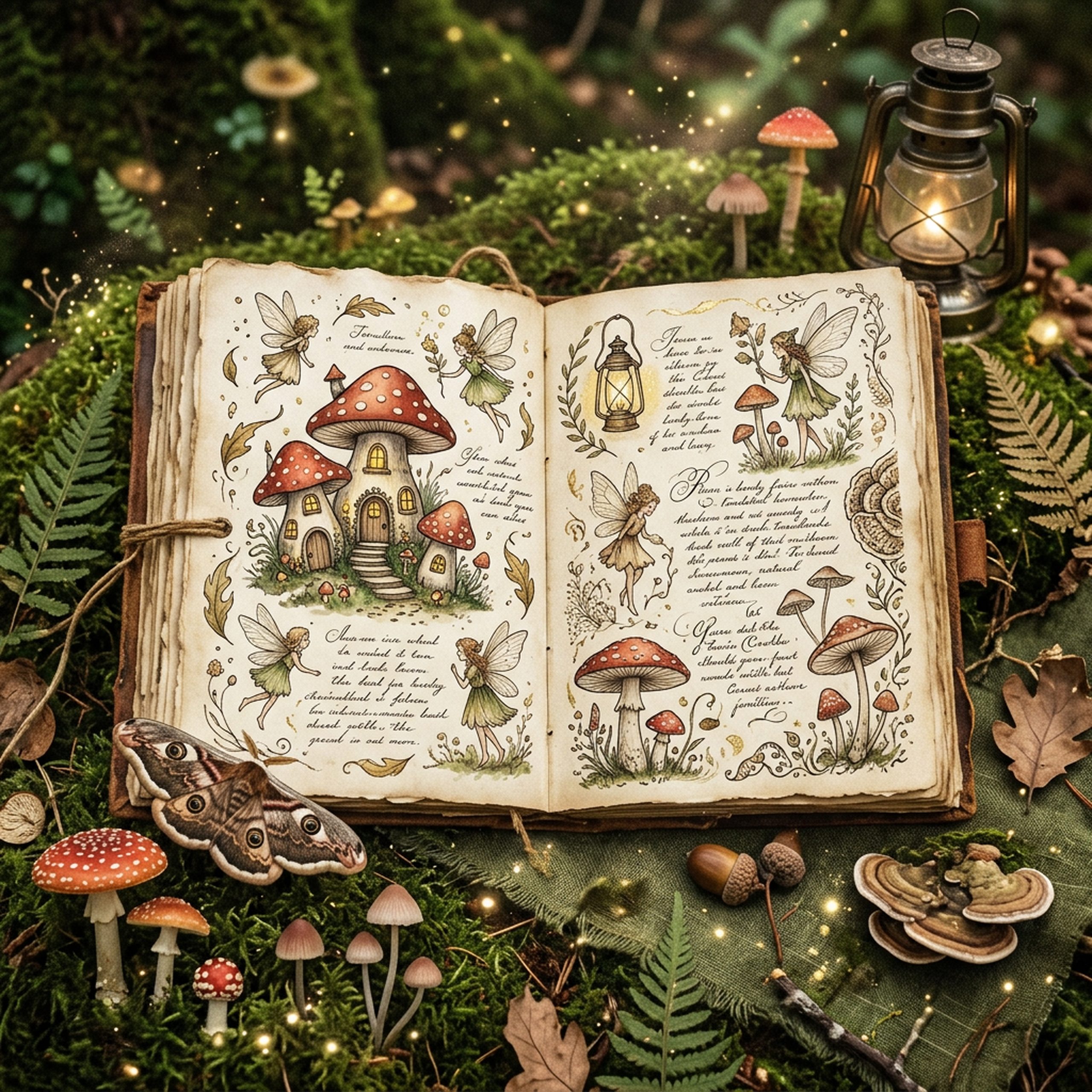 Fairy Toadstool Hollow Embellishments | Printable Fussy Cut Ephemera Pack | Digital Download
