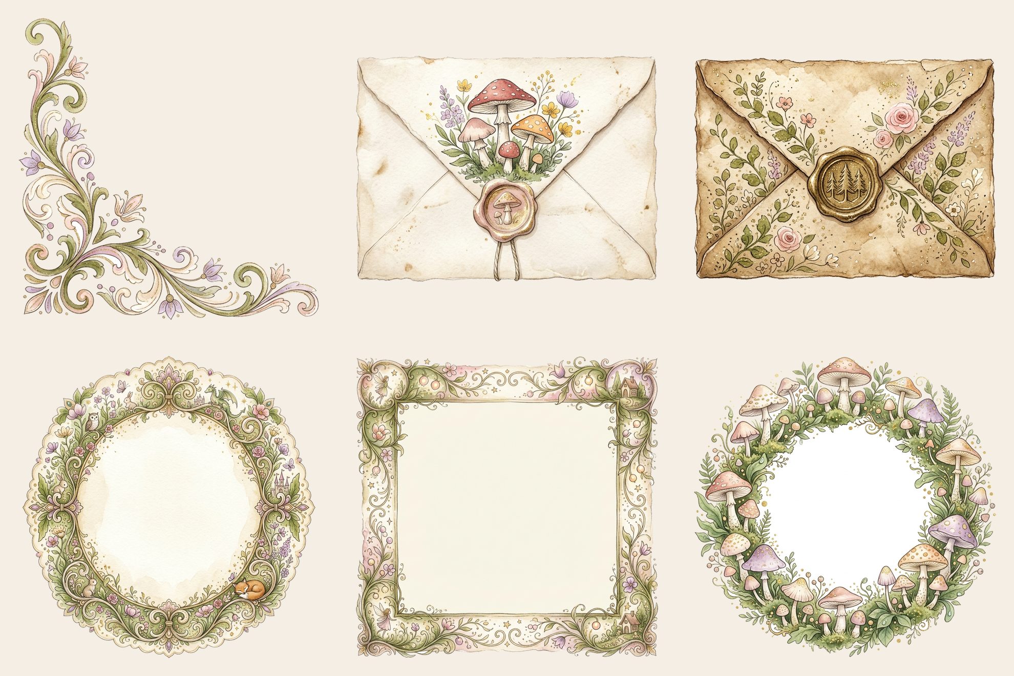 Fairy Toadstool Hollow Mini Junk Journal Kit — preview