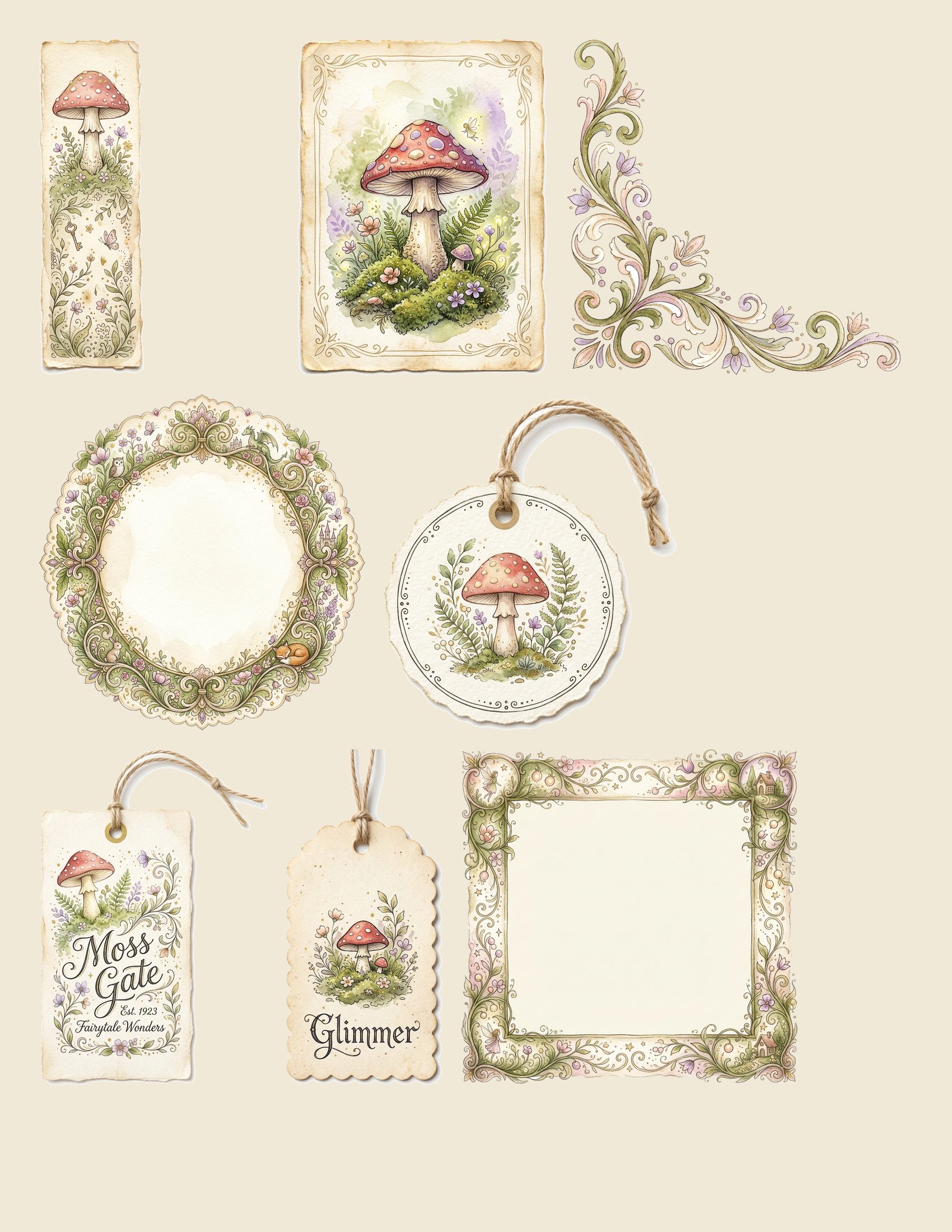 Fairy Toadstool Hollow Paper Pack — preview