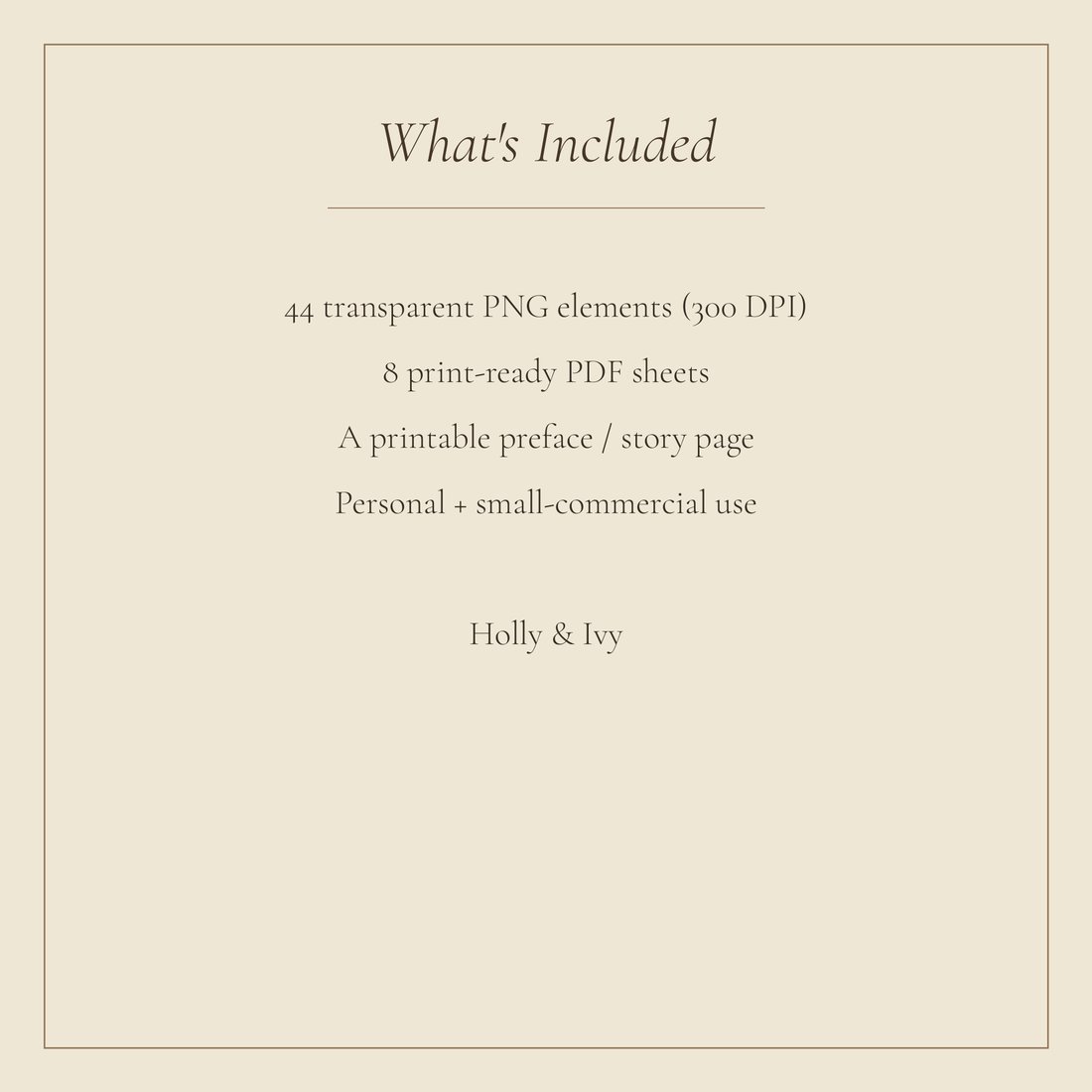 Holly And Ivy junk journal kit — spec info