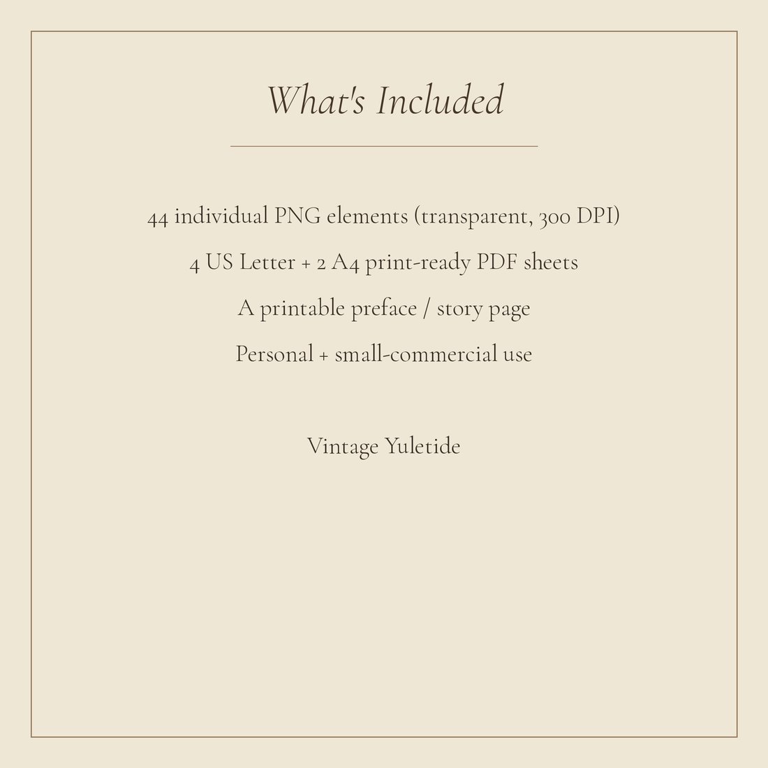 Vintage Yuletide junk journal kit — spec info